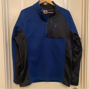 Spyder Men's Performance 1/4 zip Jacket Gait in Blue Black Large activewear